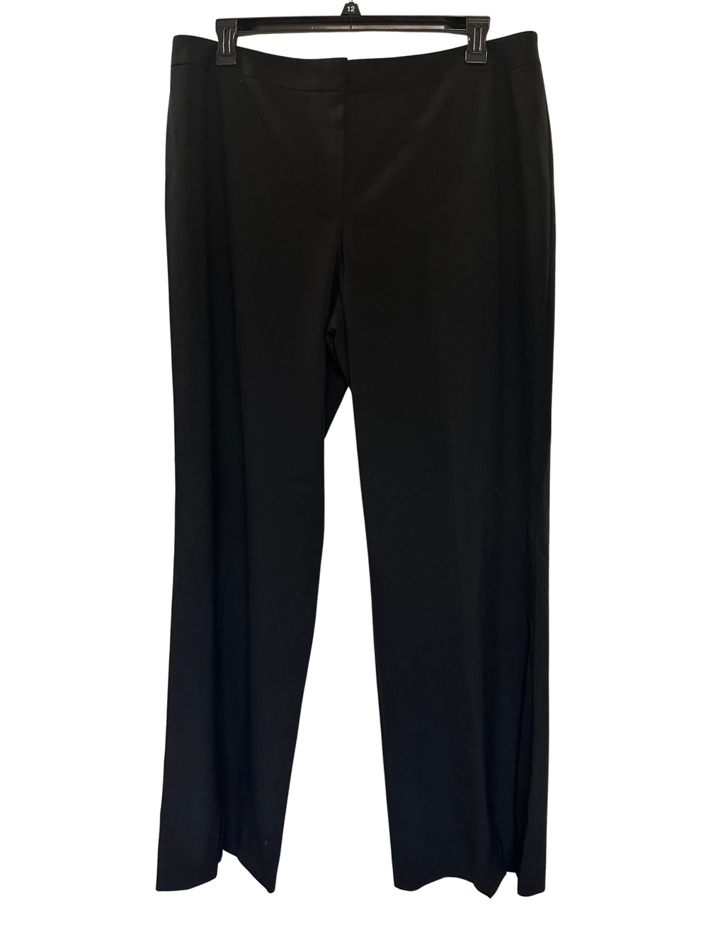 Lafayette 148 New York Black Wool Wide Leg Trousers Size 12 Career